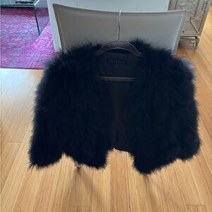 Jocelyn Black Teddy Jacket Plush Open-Front Design